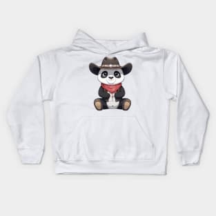 Cute Kawaii Cowboy Panda Kids Hoodie